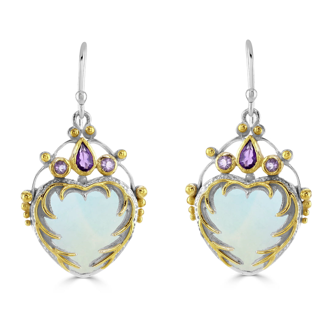 Opalite Angel Heart Earrings