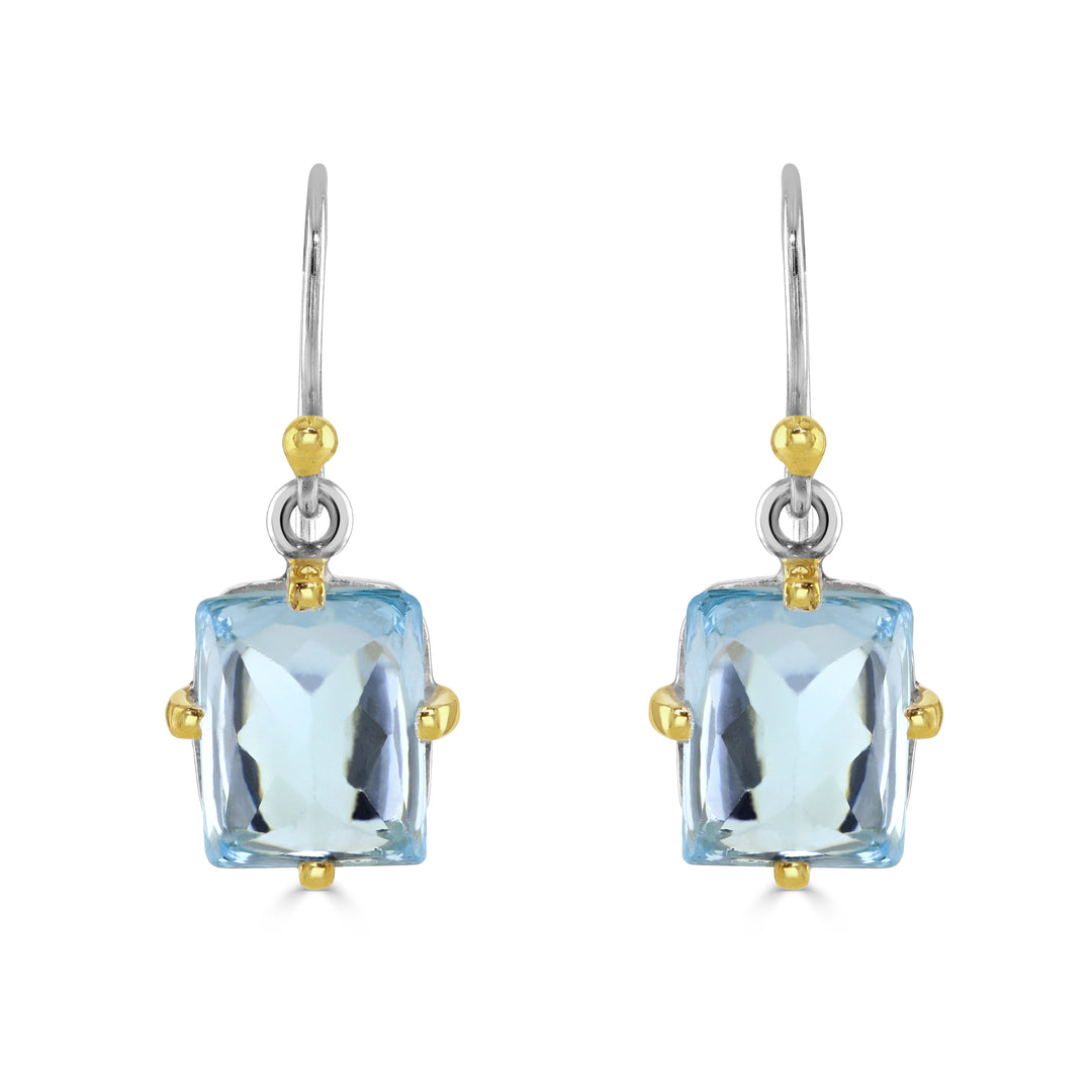 Faceted Blue Topaz Earrings