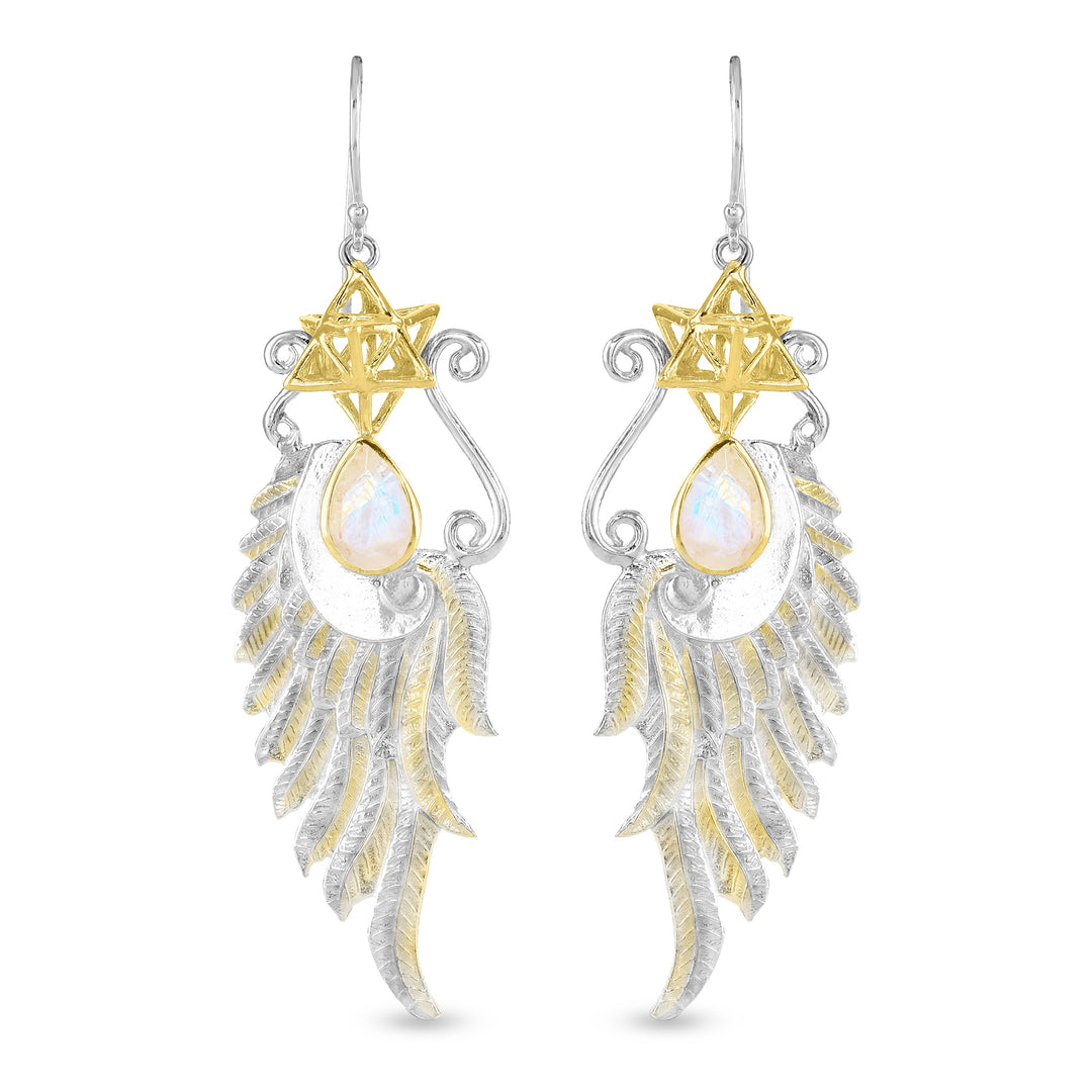 Rainbow Moonstone Angels Realm Earrings