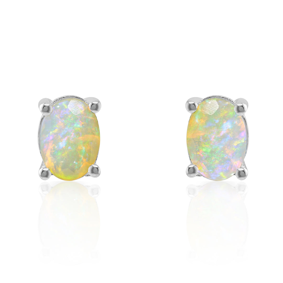 Faceted Opal Studs