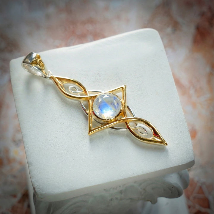 Rainbow Moonstone Etheria Pendant