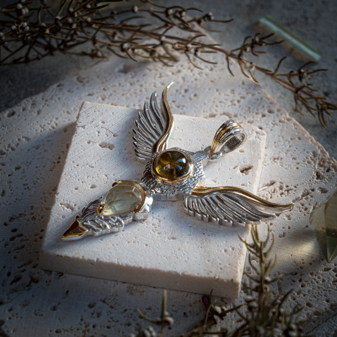 Agni Manitite &amp; Gold Tektite Wings of Awakening