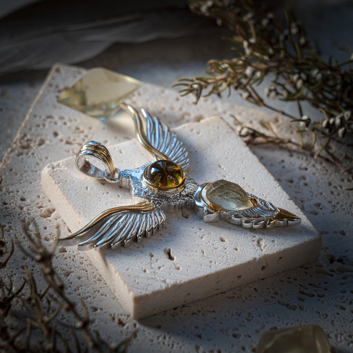 Agni Manitite &amp; Gold Tektite Wings of Awakening