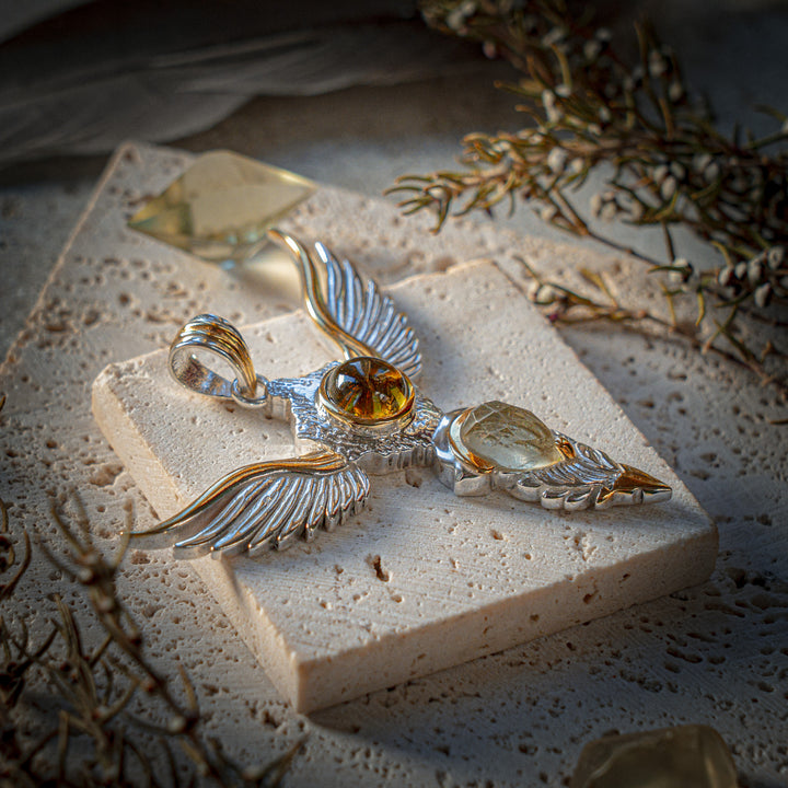 Agni Manitite &amp; Gold Tektite Wings of Awakening