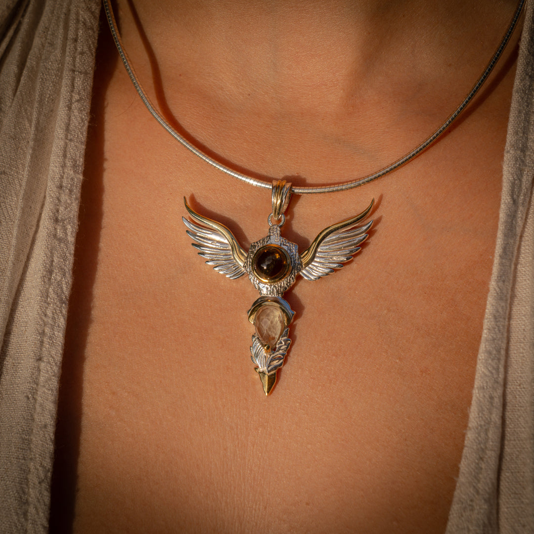 Agni Manitite &amp; Gold Tektite Wings of Awakening