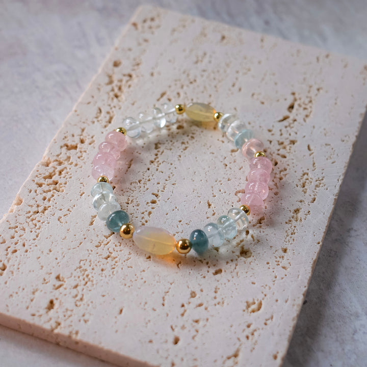 Aquamarine Morganite Opal Bracelet