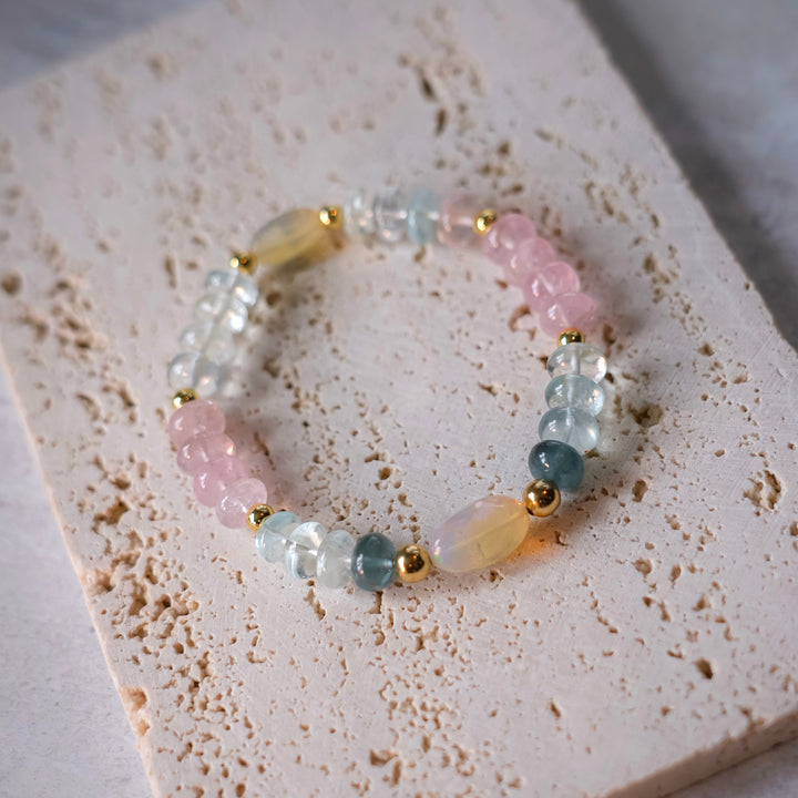 Aquamarine Morganite Opal Bracelet
