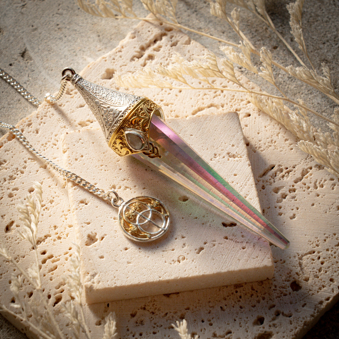 Aura Quartz Divine Spire Pendulum