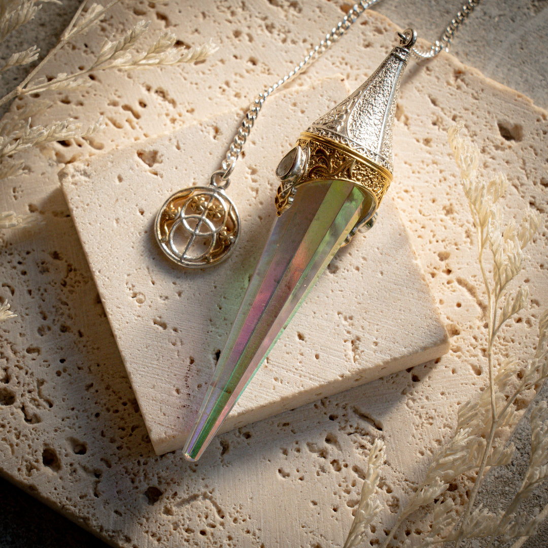 Aura Quartz Divine Spire Pendulum
