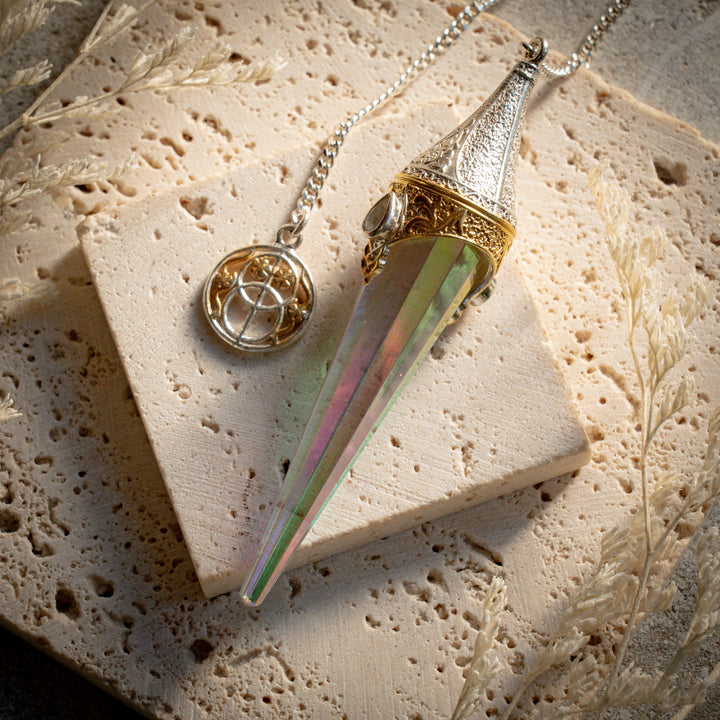 Aura Quartz Divine Spire Pendulum