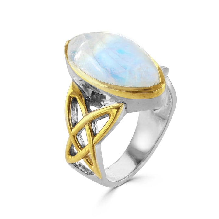 Moonstone Celtic Harmony Ring Silver