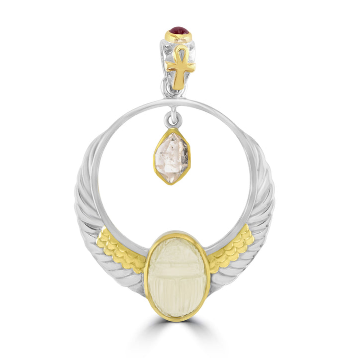 Gold Tektite Crescent Wing Scarab