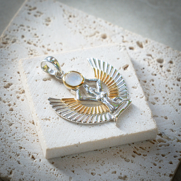 Goddess Isis Pendant with Moonstone