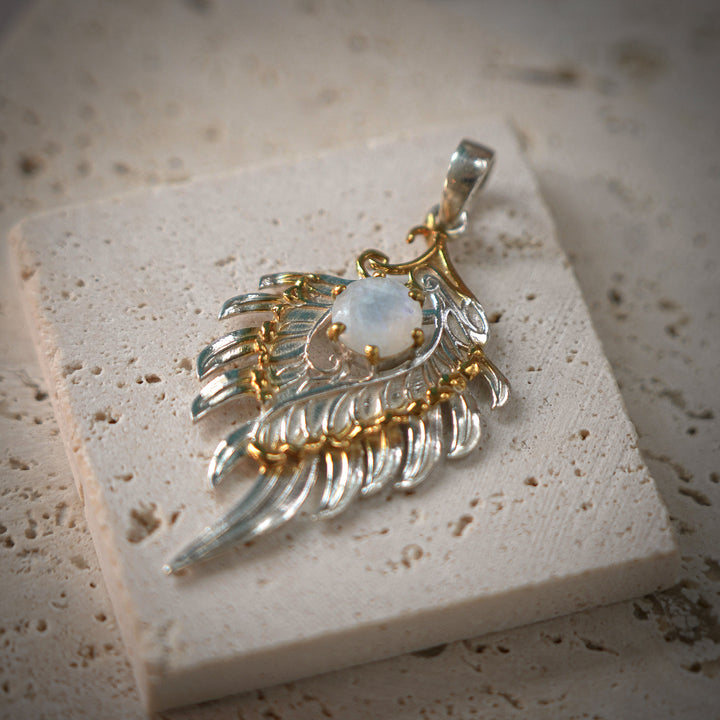 Eternal Flame pendant, Handcrafted symbolic pendant in sterling silver and gold, inspired by ancient wisdom and sacred meaning – spiritual jewellery for transformation and protection