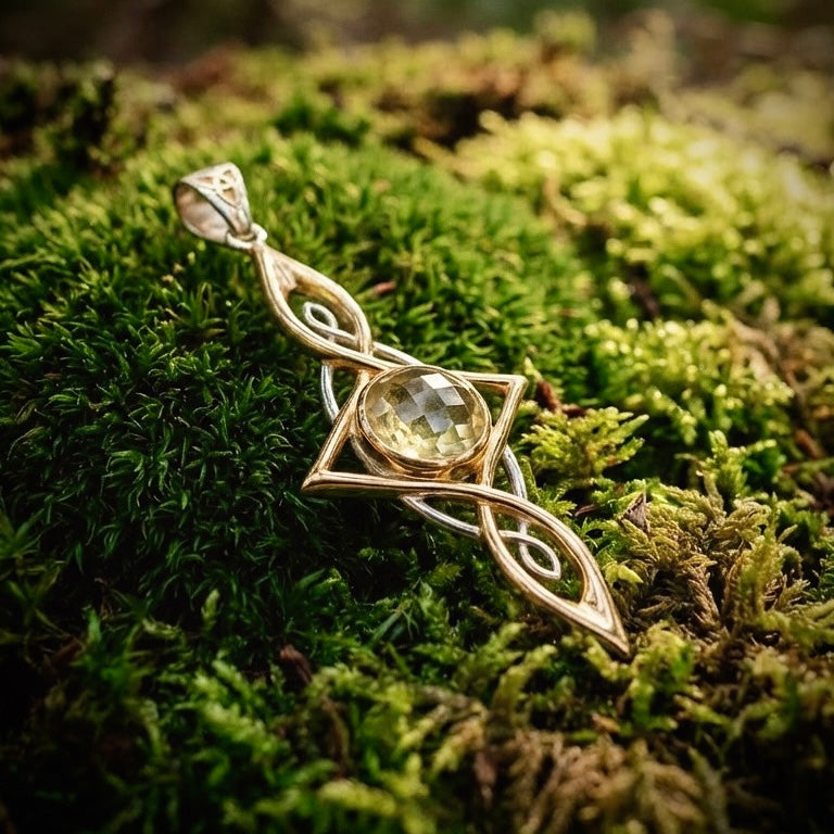 Gold Tektite Etheria Pendant