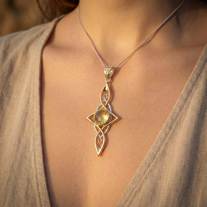 Gold Tektite Etheria Pendant