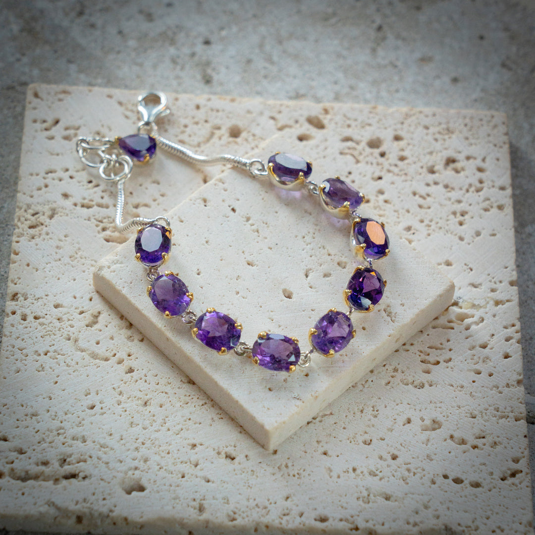 Faceted Amethyst Bracelet