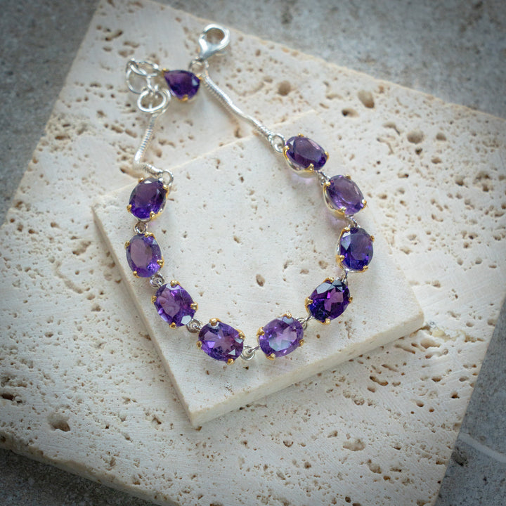 Faceted Amethyst Bracelet