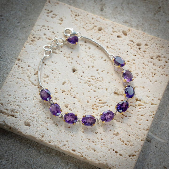 Faceted Amethyst Bracelet