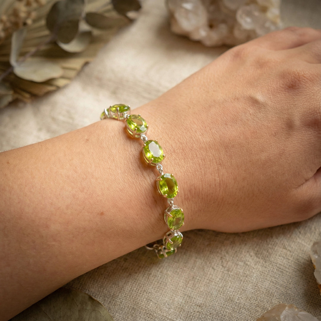 Faceted Peridot Bracelet