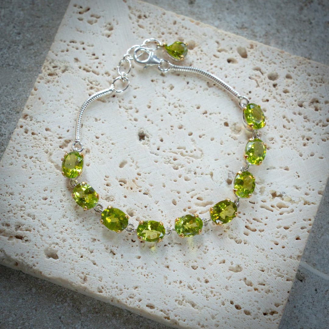 Faceted Peridot Bracelet