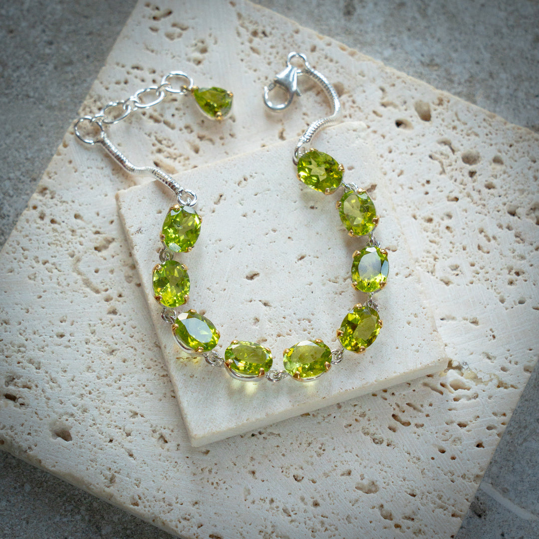 Faceted Peridot Bracelet