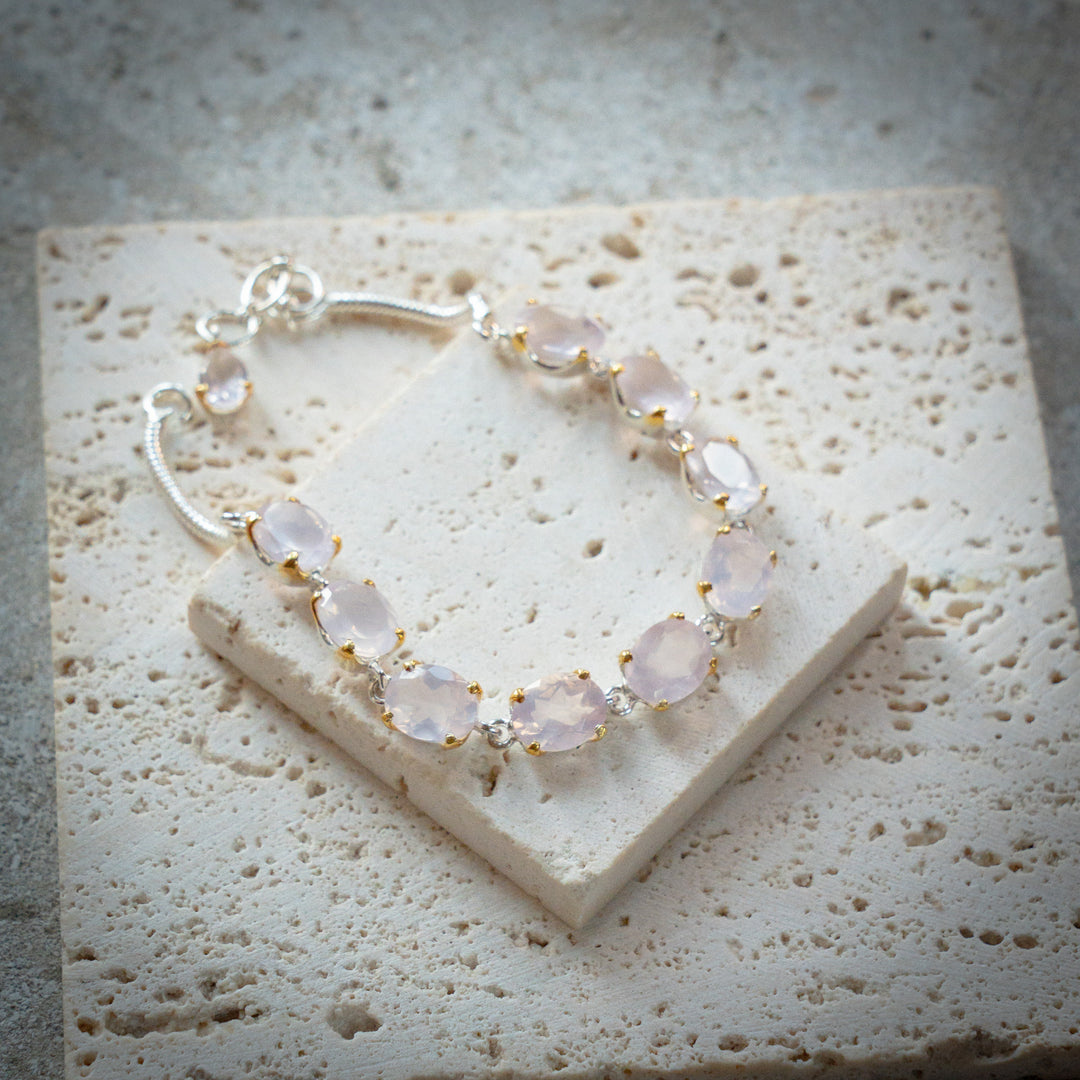 Faceted Rose Quartz Bracelet