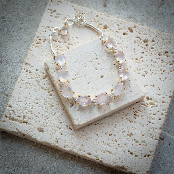 Faceted Rose Quartz Bracelet