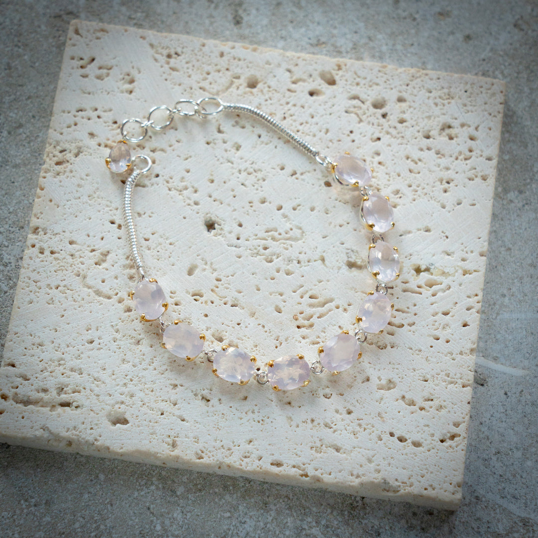 Faceted Rose Quartz Bracelet