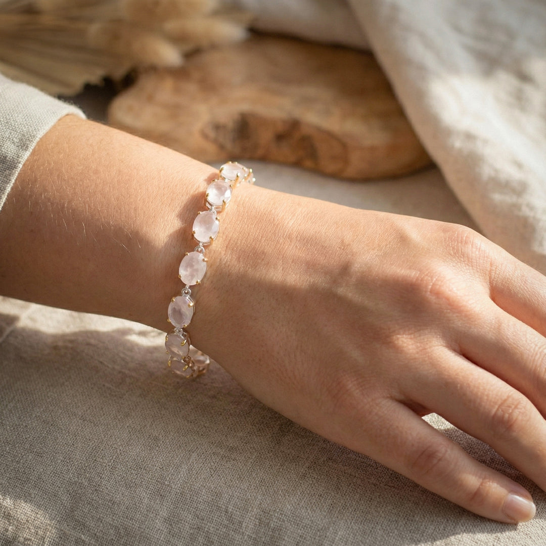 Faceted Rose Quartz Bracelet