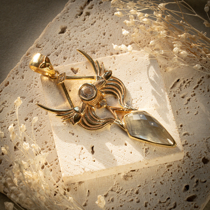 Gilded Gold Tektite Divine Ascension Pendant