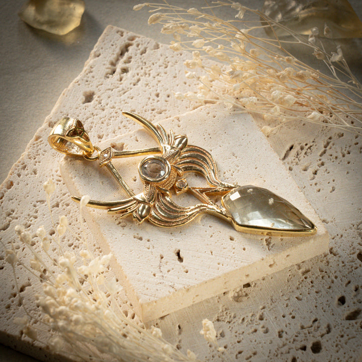 Gilded Gold Tektite Divine Ascension Pendant