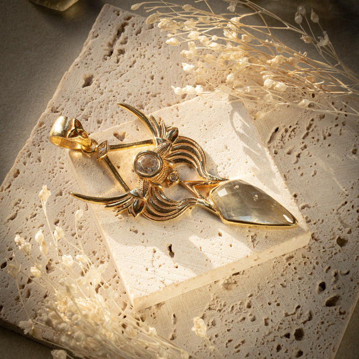 Gilded Gold Tektite Divine Ascension Pendant