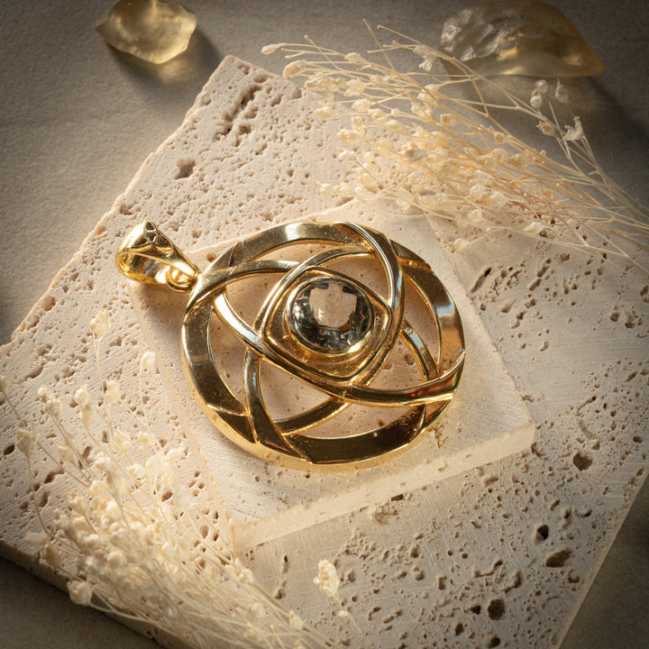 Gilded Green Amethyst Nexus Pendant