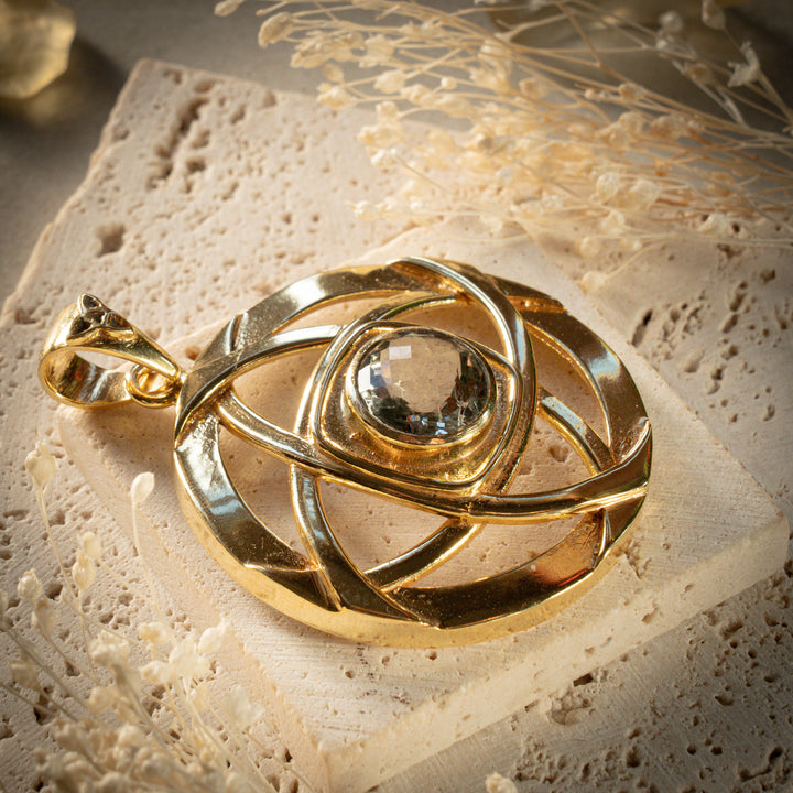 Gilded Green Amethyst Nexus Pendant