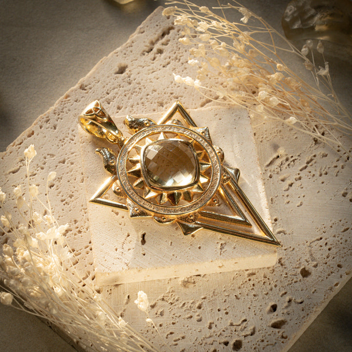 Gilded Green Amethyst Solar Stargate