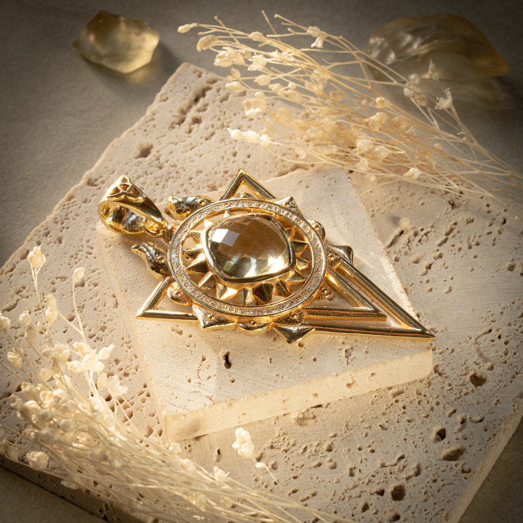 Gilded Green Amethyst Solar Stargate