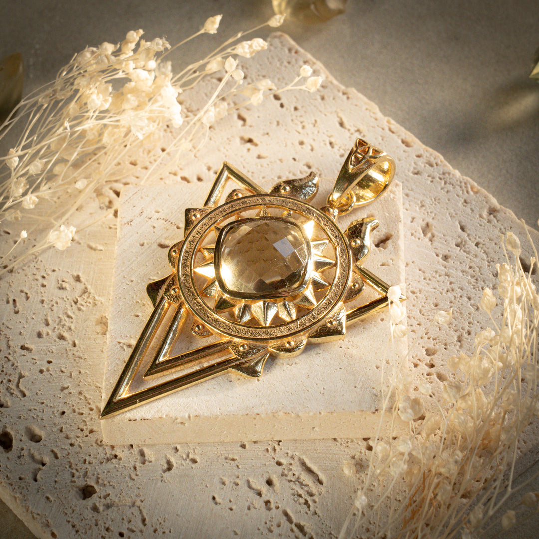 Gilded Green Amethyst Solar Stargate
