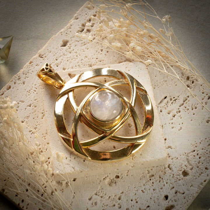 Gilded Moonstone Nexus Pendant