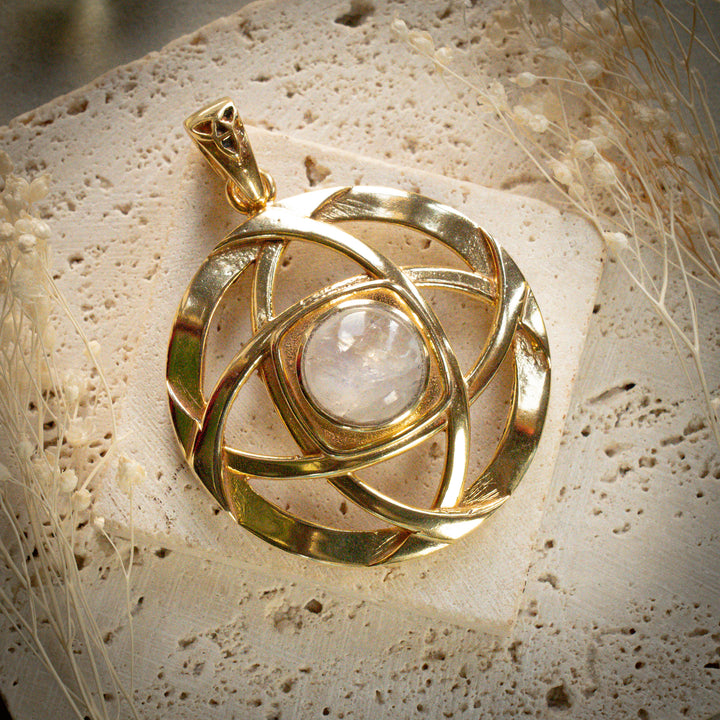 Gilded Moonstone Nexus Pendant