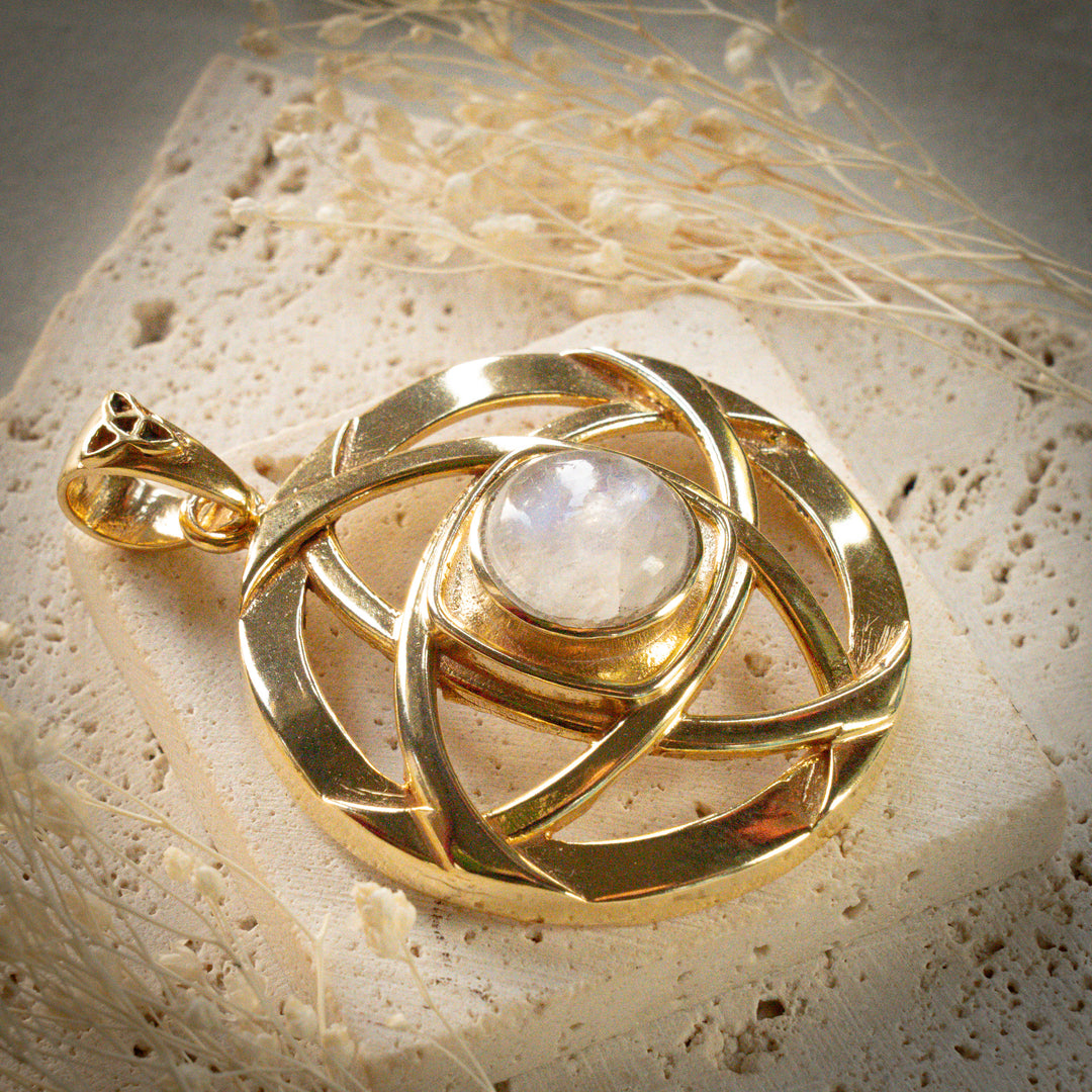 Gilded Moonstone Nexus Pendant