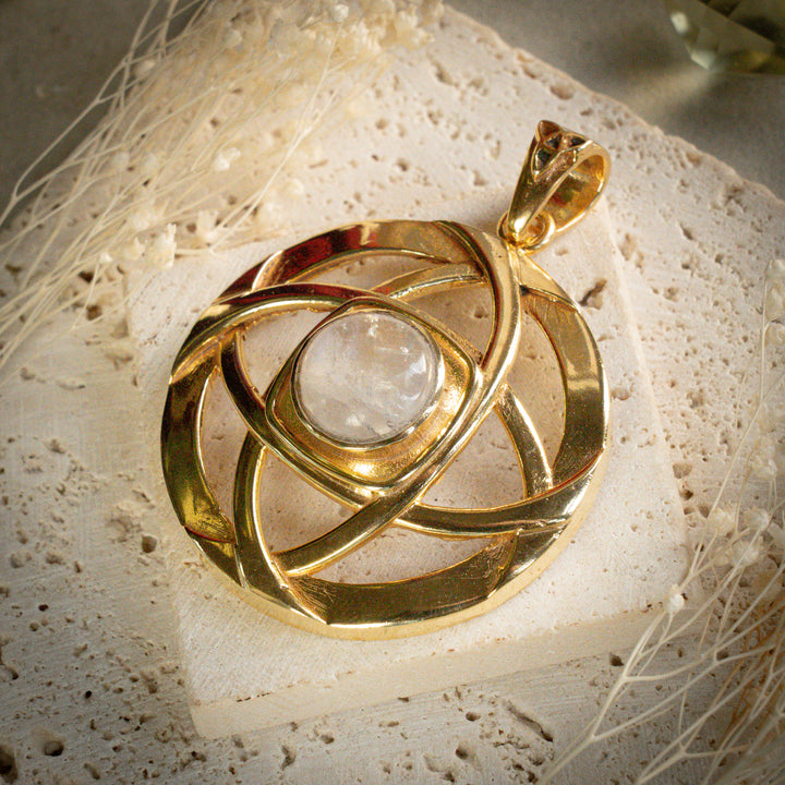 Gilded Moonstone Nexus Pendant