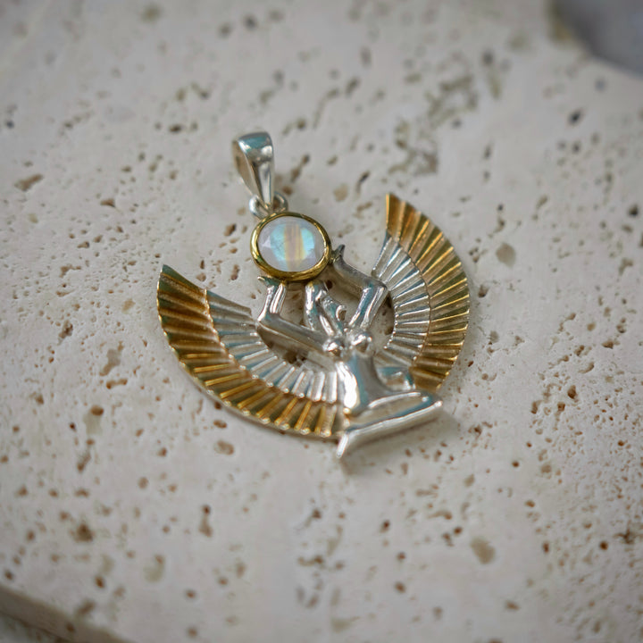 Goddess Isis Pendant with Moonstone