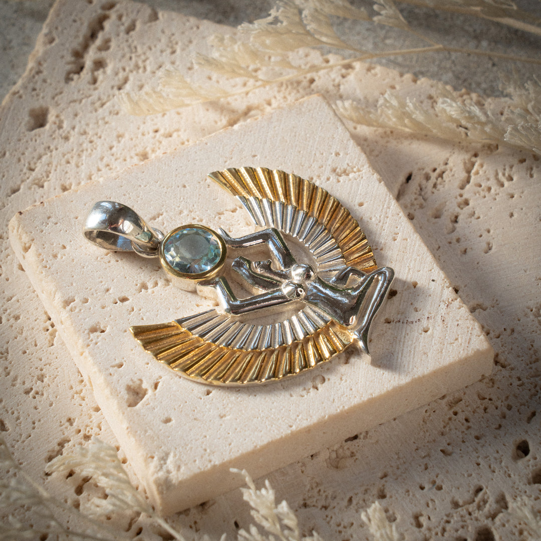 Goddess Isis with Blue Topaz