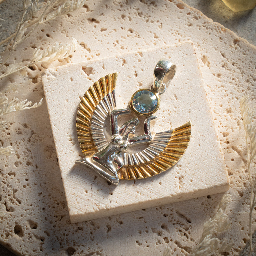 Goddess Isis with Blue Topaz