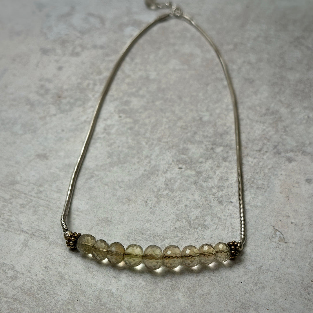 Faceted Gold Tektite Necklace