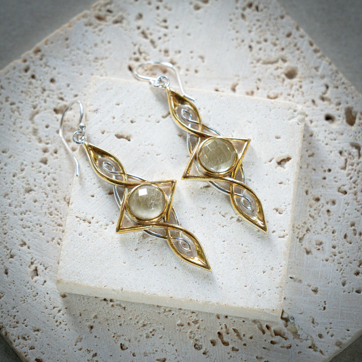 Gold Tektite Etheria Earrings