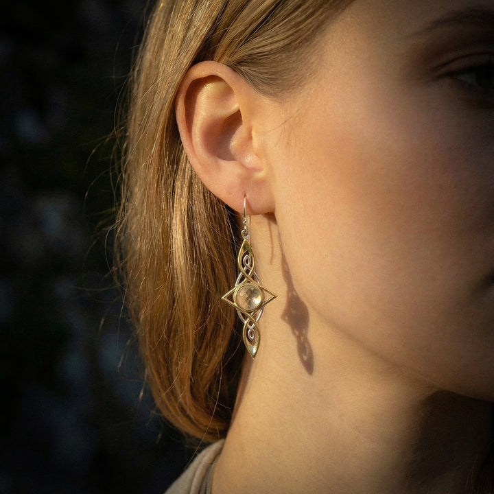Gold Tektite Etheria Earrings