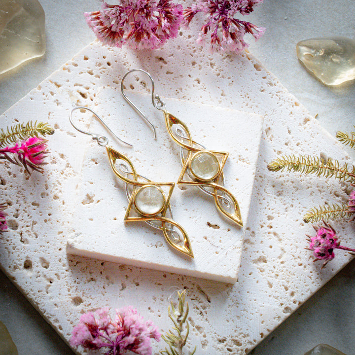 Gold Tektite Etheria Earrings