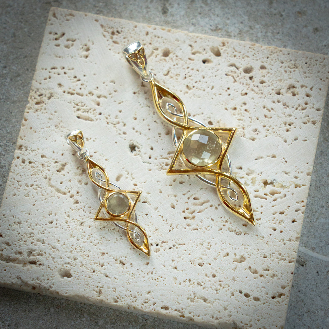 Gold Tektite Etheria Pendant